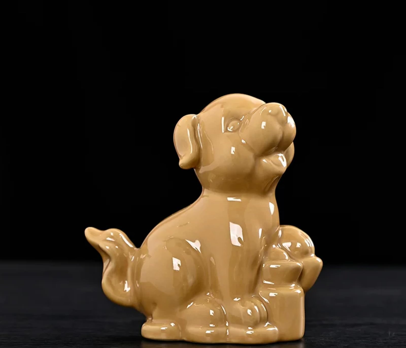 Amazon.co.jp: 陶器の置物 犬 動物の彫刻 陶器の装飾品 アート ホテル
